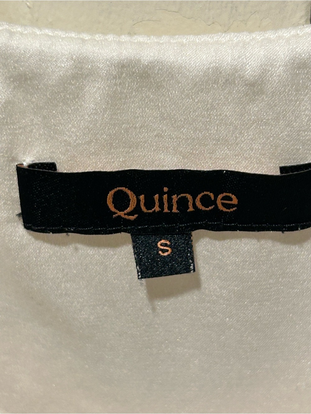 Quince Stretch Silk V-Neck Cami White , Small Pit - Picture 10 of 12